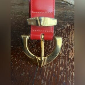 Anne Klein Cream Leather Belt